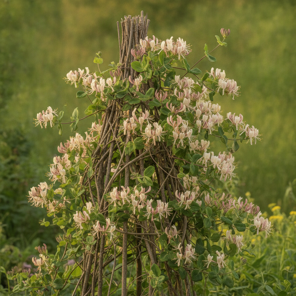 Wilde kamperfoelie — Lonicera periclymenum (illustratie)