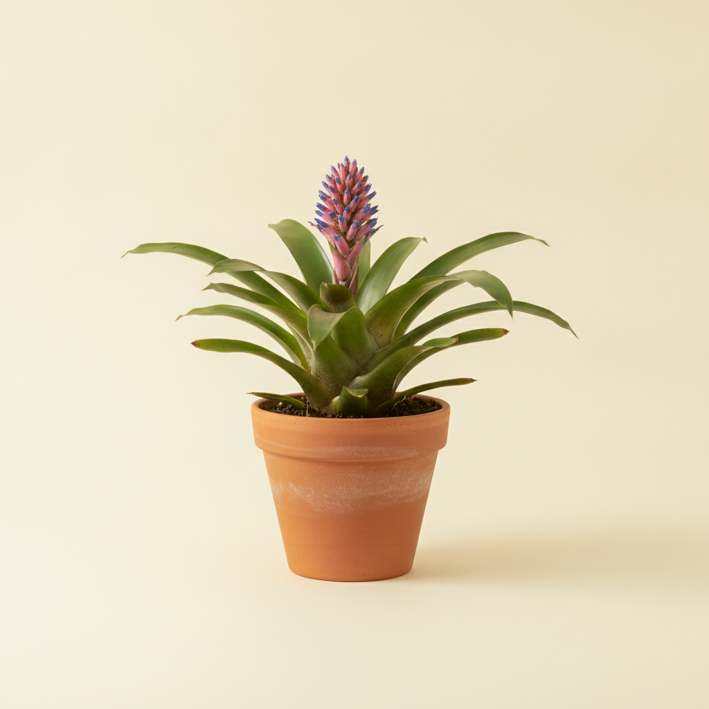 Kokerbromelia — Aechmea 'Blue Rain' (illustratie)