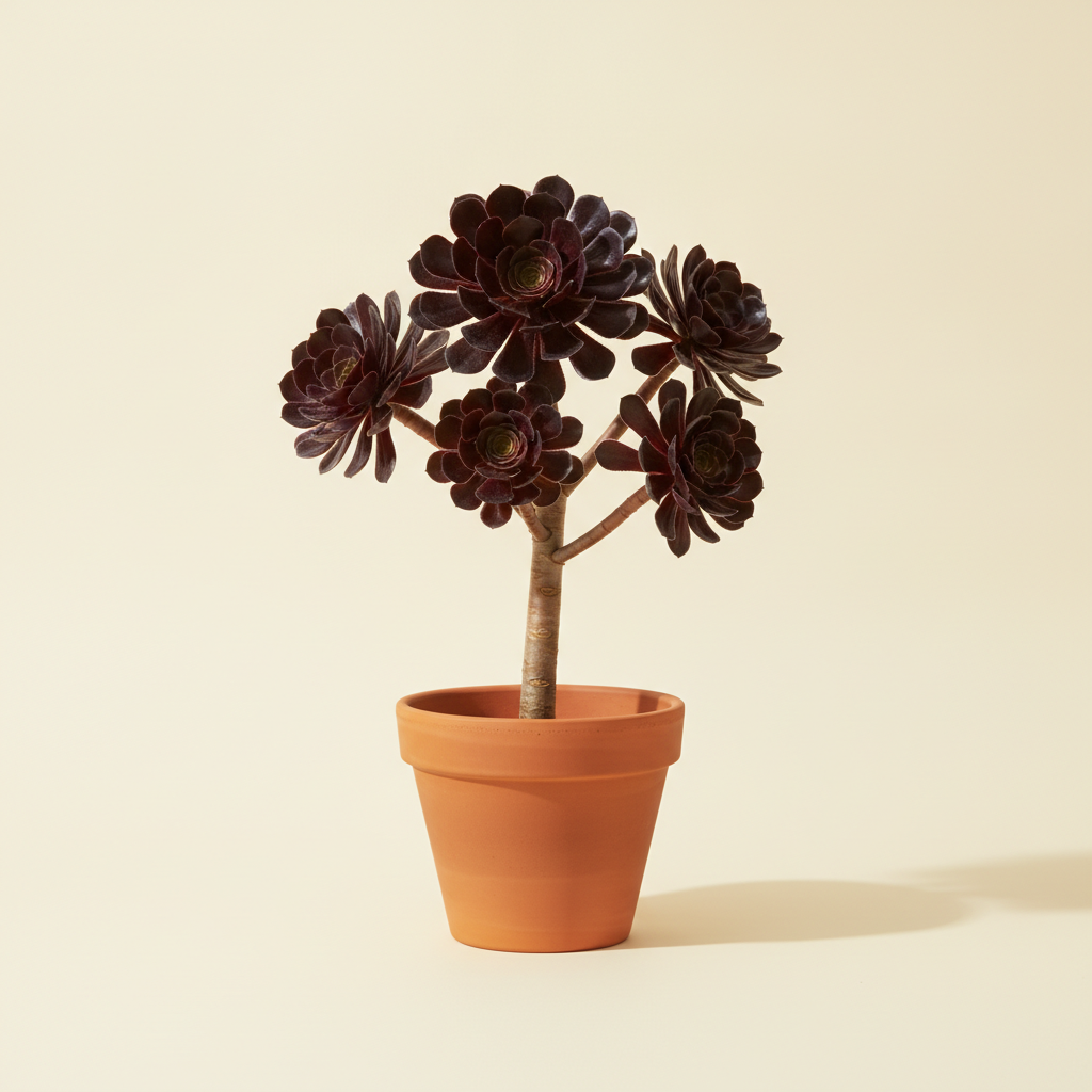 Aeonium 'Zwartkop' (illustratie)