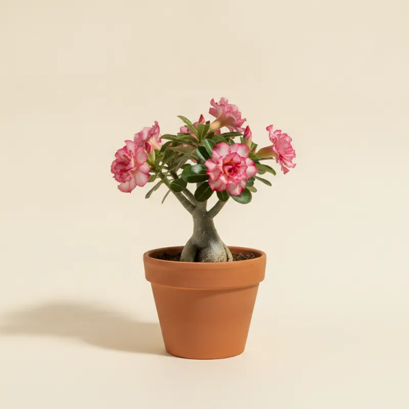 Woestijnroos — Adenium obesum 'Triple Flower' (illustratie)