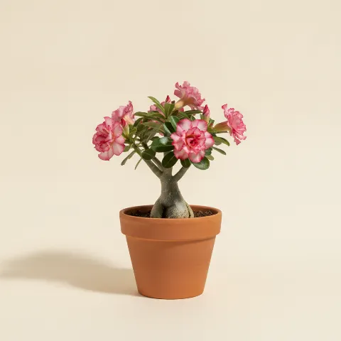 Woestijnroos β Adenium obesum 'Triple Flower' (illustratie)