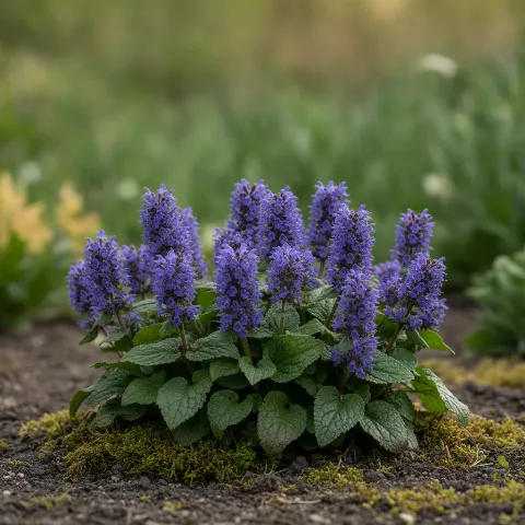 Kruipend zenegroen — Ajuga reptans (illustratie)