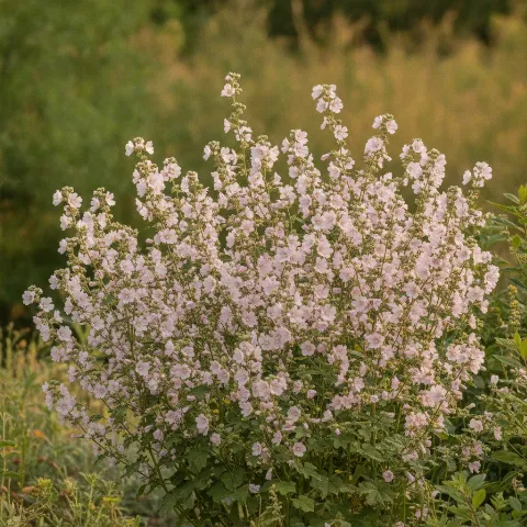 Muskuskaasjeskruid — Malva moschata (illustratie)