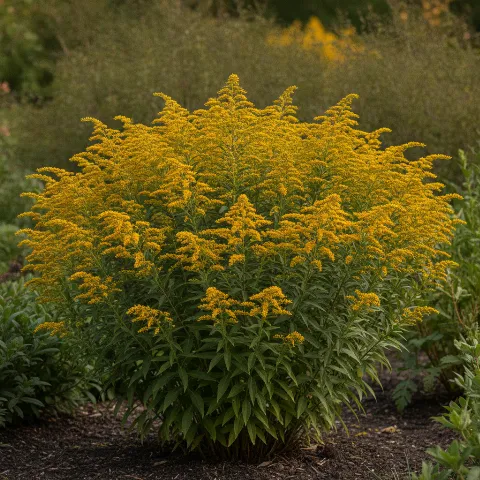 Guldenroede — Solidago spp. (illustratie)