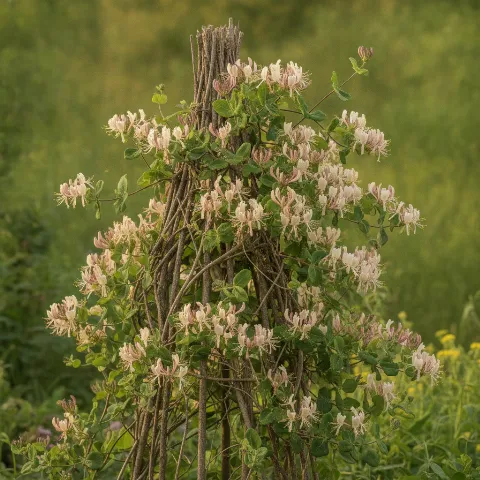 Wilde kamperfoelie — Lonicera periclymenum (illustratie)