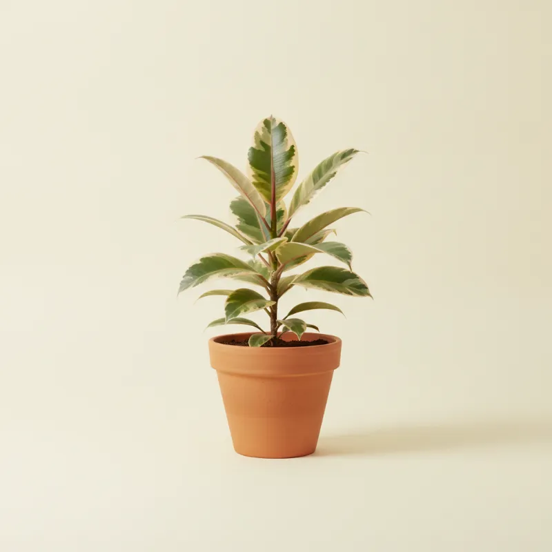 Ficus — Ficus elastica 'Tineke' (illustratie)