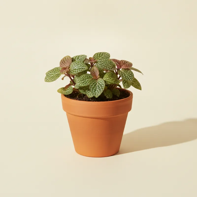 Mozaïekplant — Fittonia 'White Forest Flame' (illustratie)