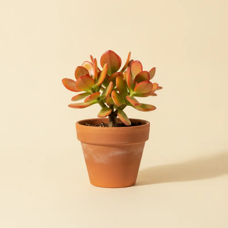 Jadeplant — Crassula ovata 'Hummel's Sunset' (illustratie)