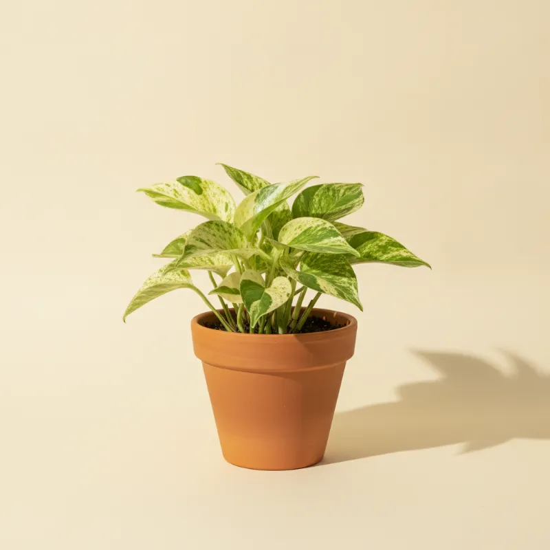 Drakenklimop — Epipremnum aureum 'Manjula' (illustratie)