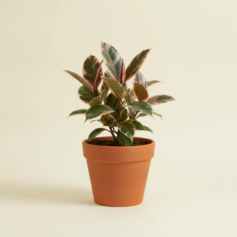 Ficus — Ficus elastica 'Ruby' (illustratie)