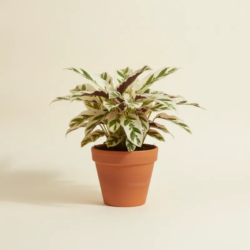 Calathea — Goeppertia lietzei 'White Fusion' (illustratie)
