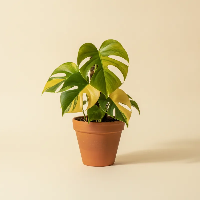 Gatenplant — Monstera adansonii 'Aurea Variegata' (illustratie)