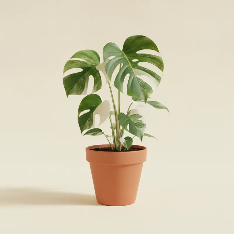 Gatenplant — Monstera deliciosa 'Albo Variegata' (illustratie)