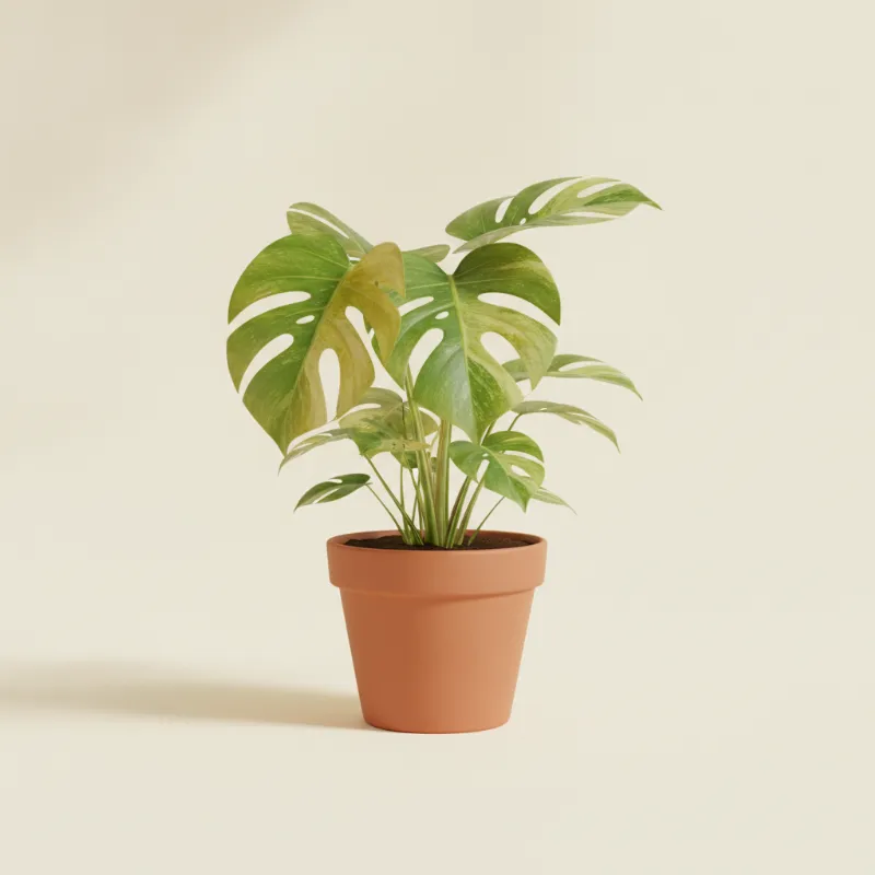 Gatenplant — Monstera deliciosa 'Aurea Variegata' (illustratie)