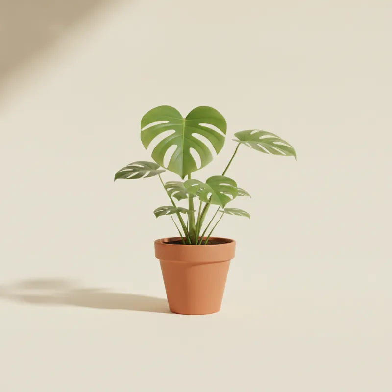 Gatenplant — Monstera deliciosa 'Borsigiana' (illustratie)